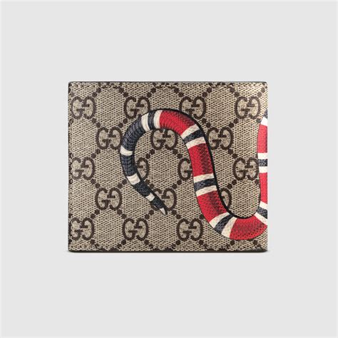 gucci snakeskin wallet bifold men|Gucci Kingsnake Wallet GG Supreme (8 Card Slots) .